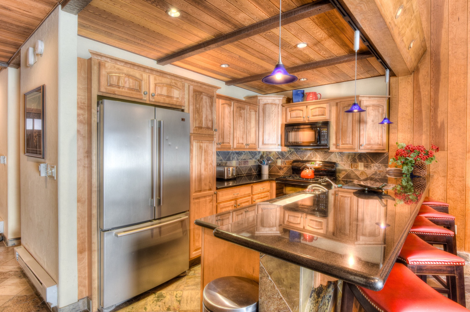 Fully equipped kitchen stainless steel appliances