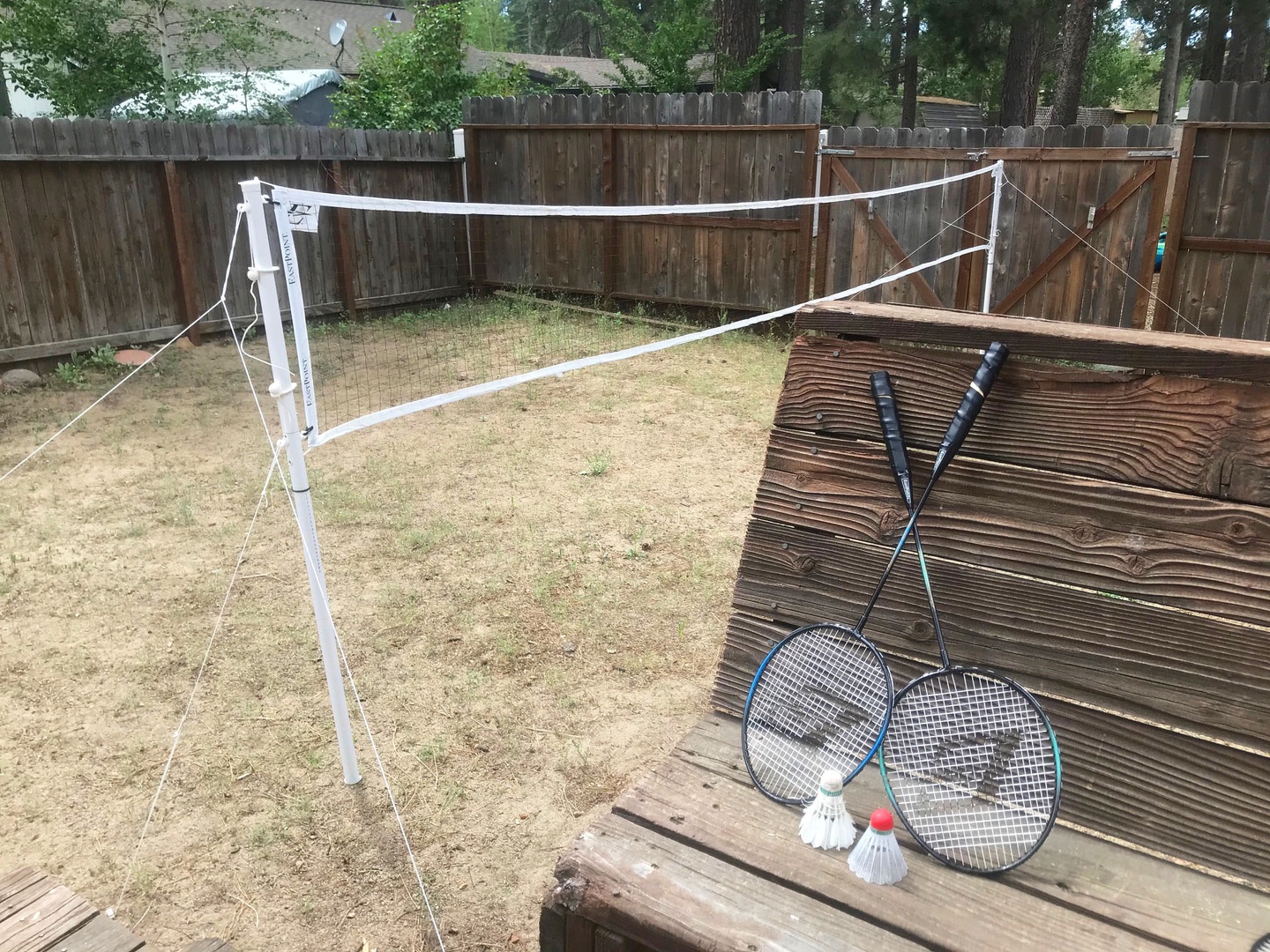 Badminton in the backyard