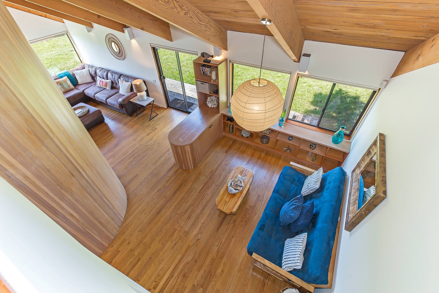 Aerial view of living room