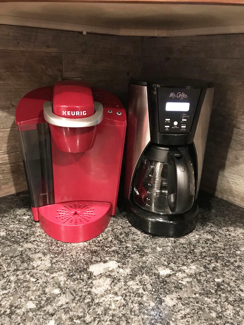 Coffee makers: Keurig (pods not provided) and drip