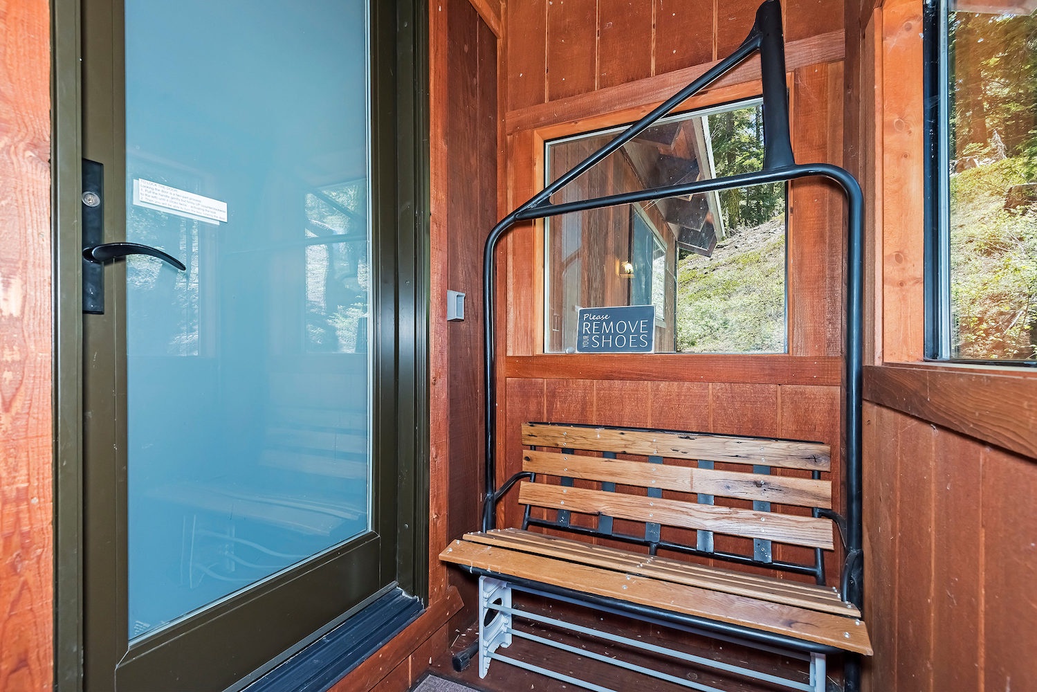 Your own ski lift chair right at the front door