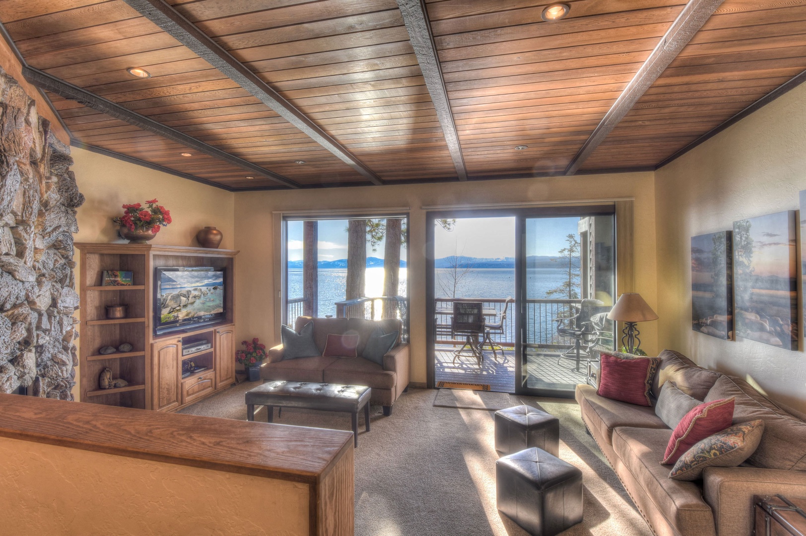 Expansive lake views from everywhere in the living room!