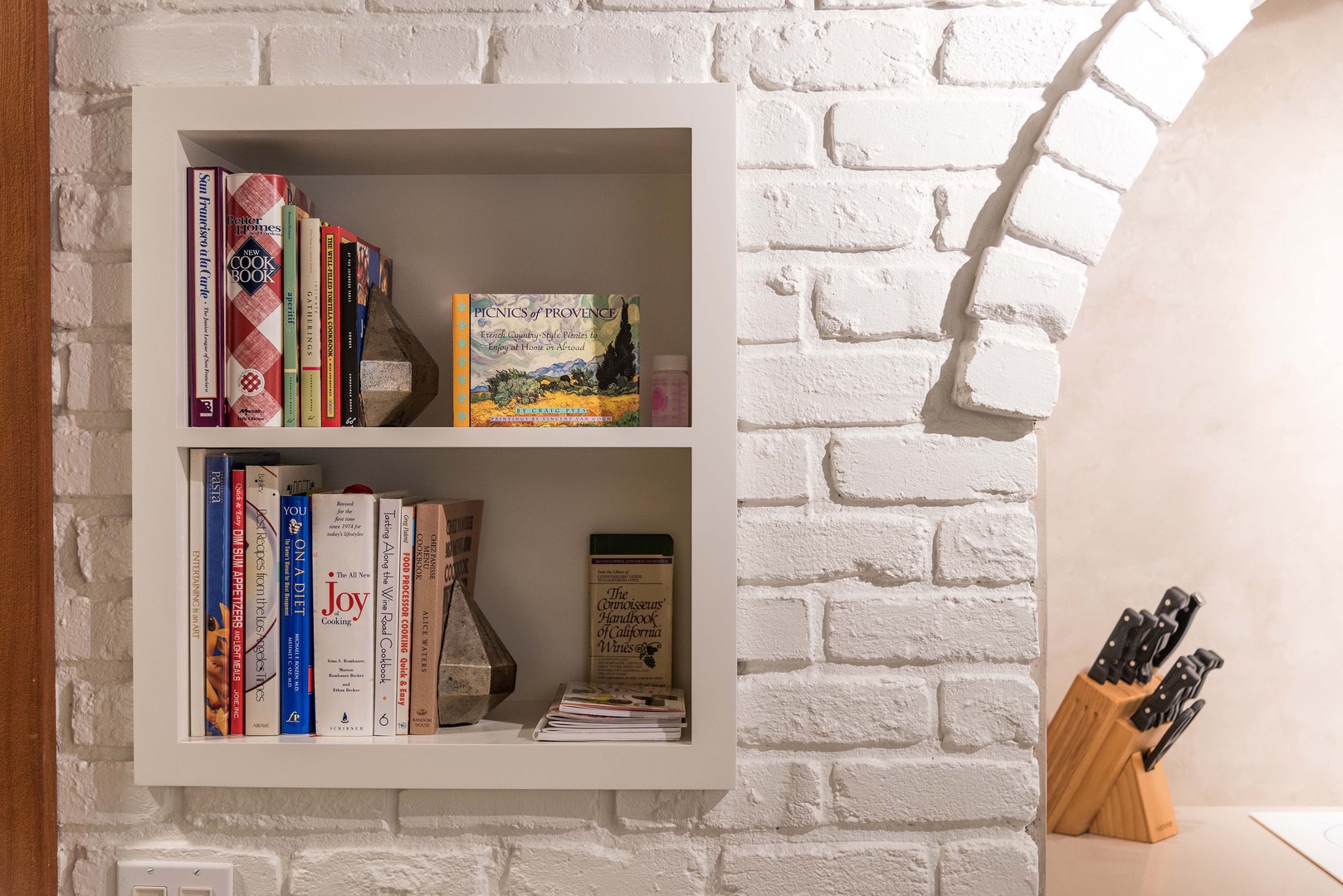 Shelf with cookbooks