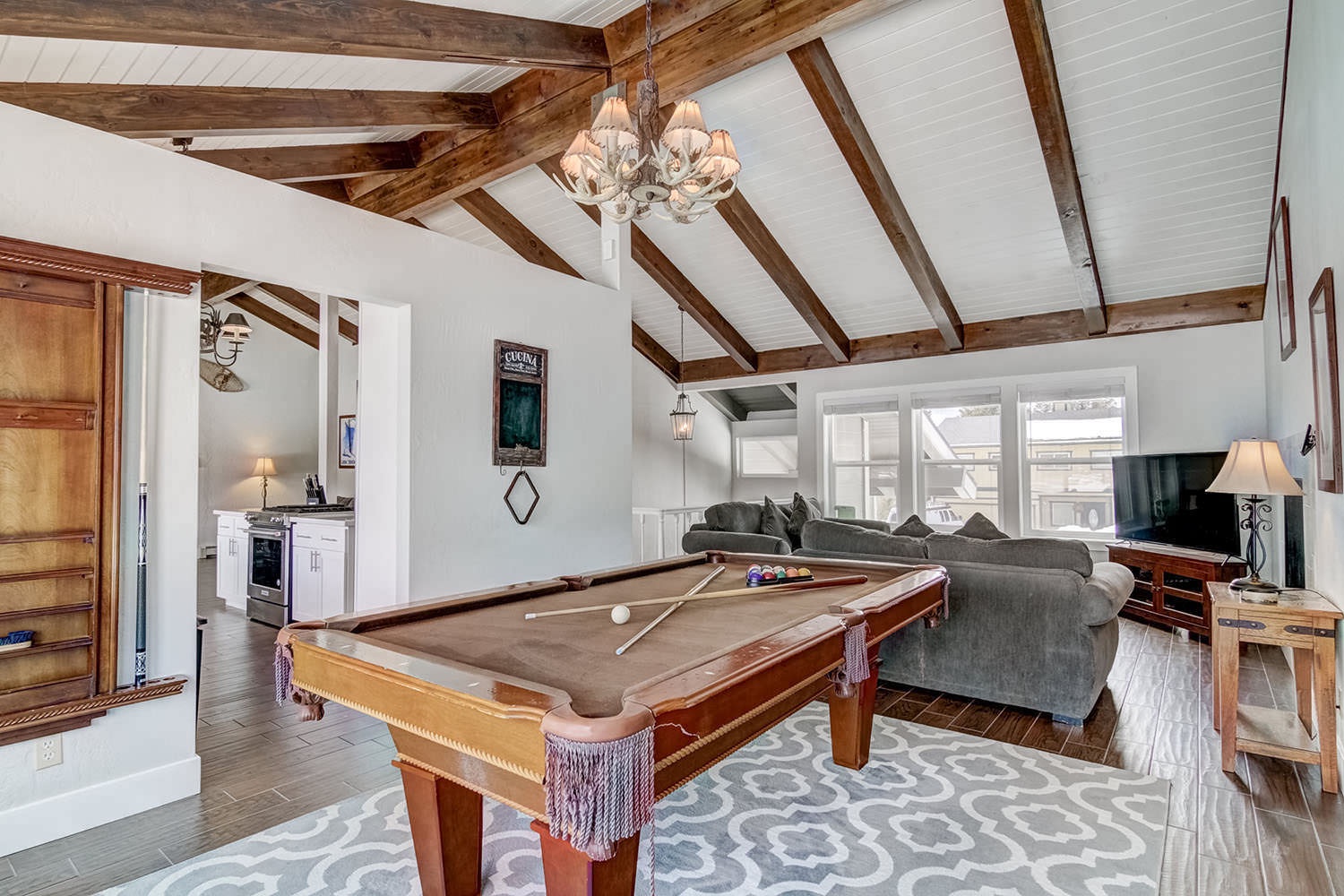 Living Room with Pool Table