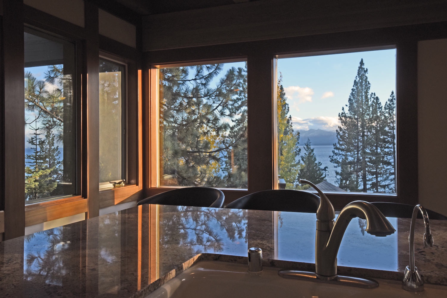 Stunning lake views from the kitchen