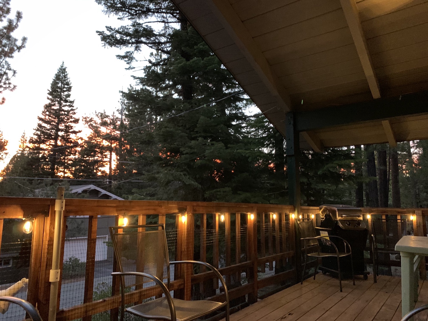 Upper patio during evening sunset