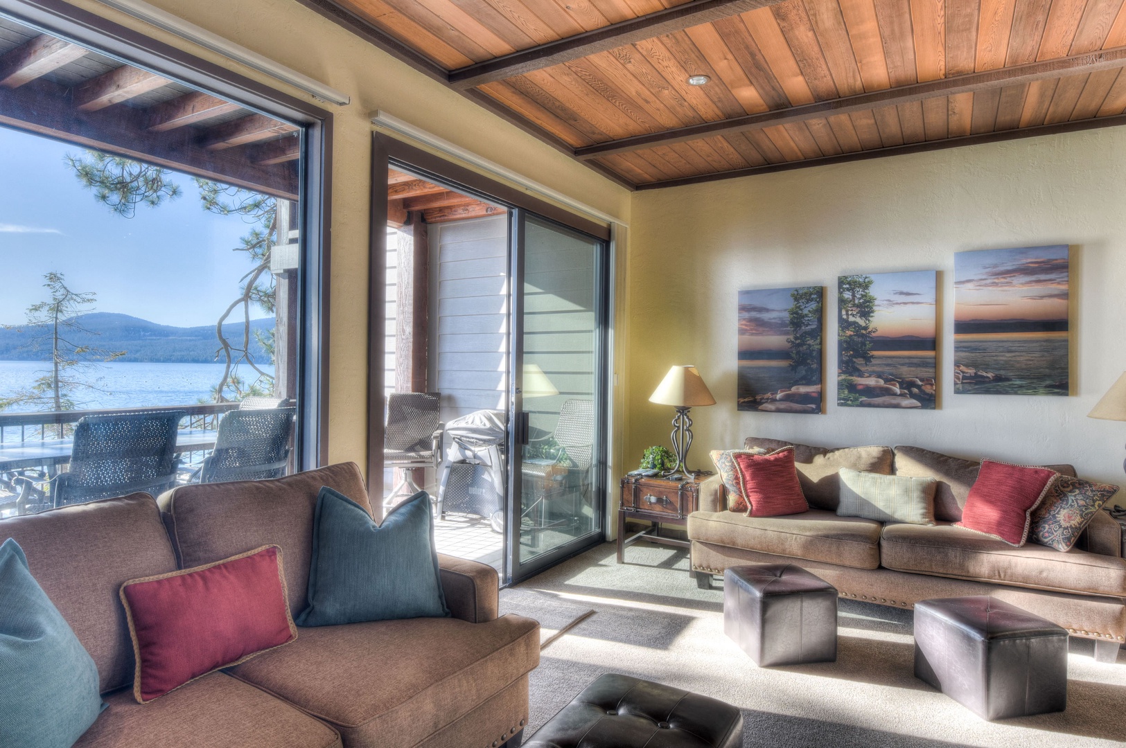 Expansive lake views from everywhere in the living room!