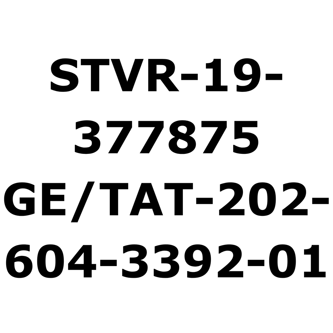 STVR-19-377875 / GE/TAT-202-604-3392-01