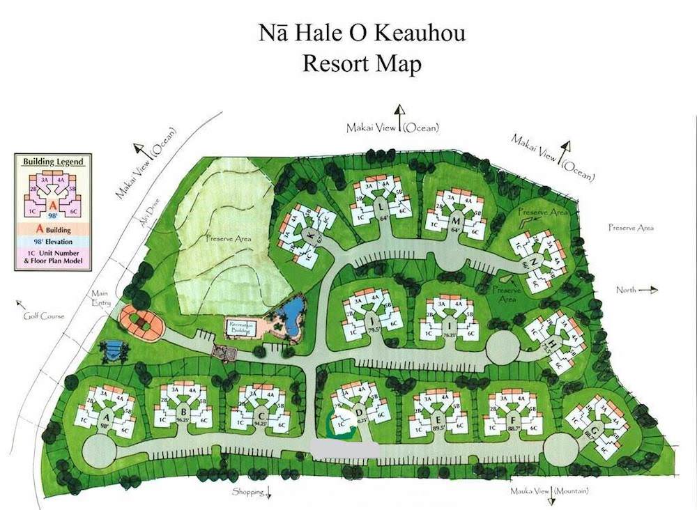 Na Hale O Keauhou Resort Map