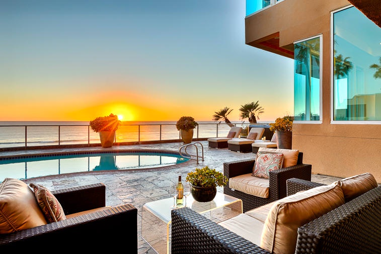 Main balcony with oceanfront pool