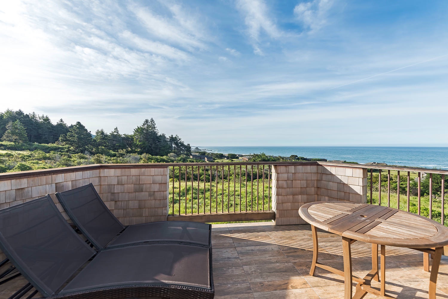 Patio furniture with ocean view
