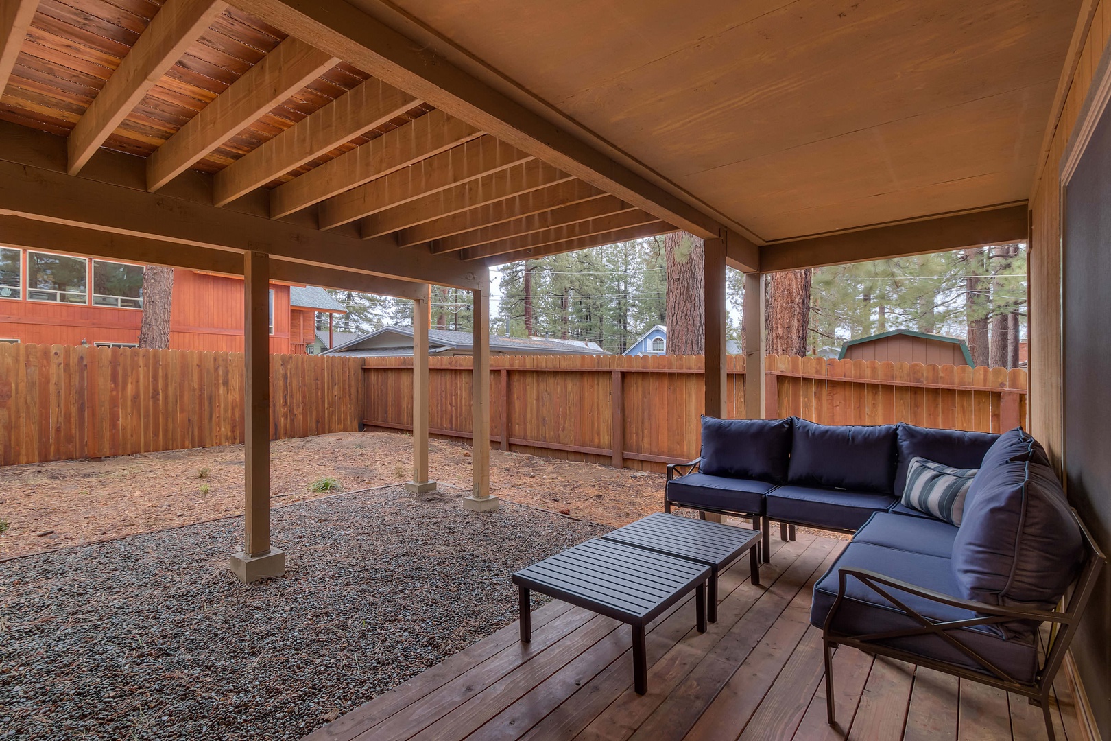 Backyard with patio seating