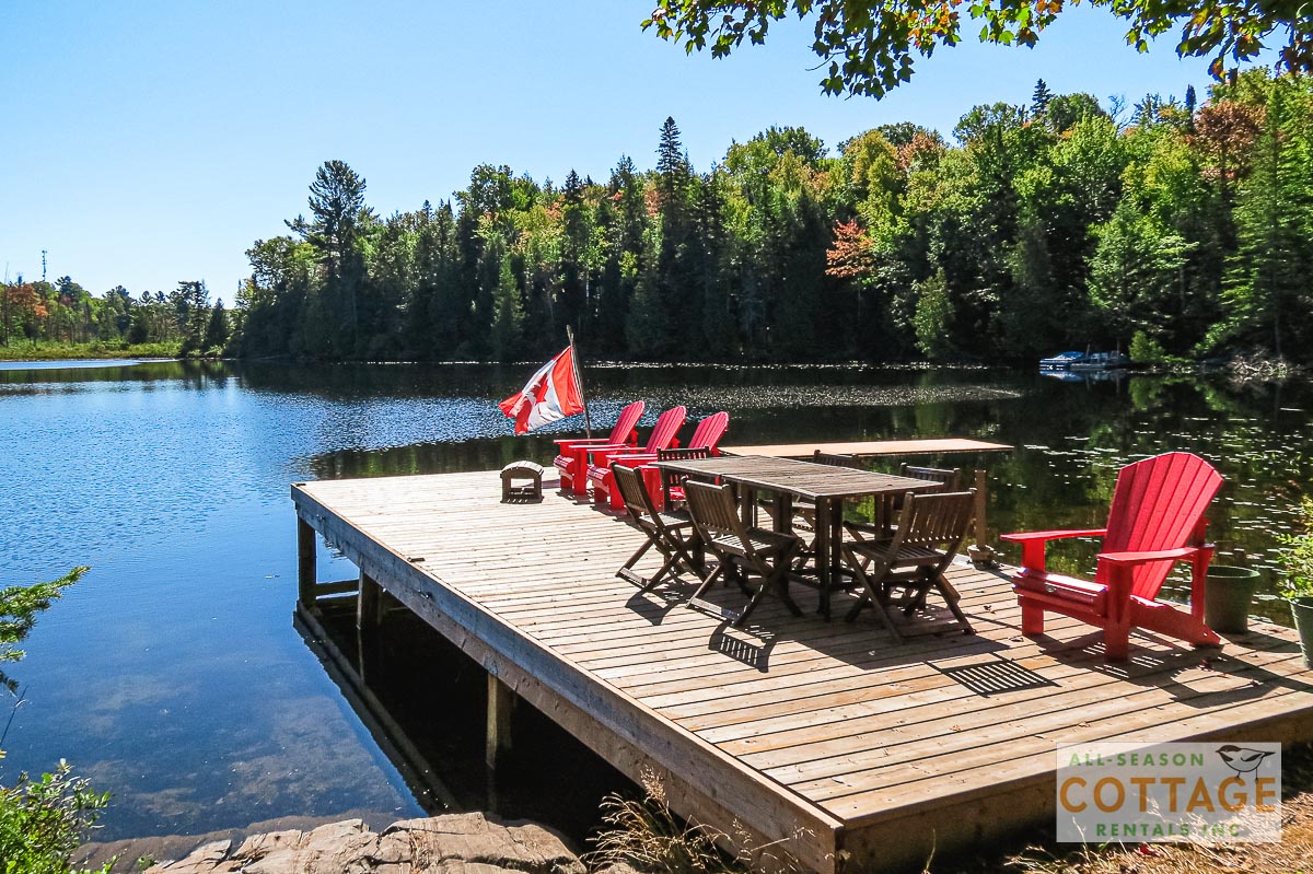 Dock with outdoor dining table