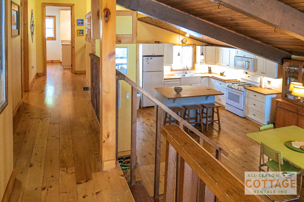 Looking down towards kitchen