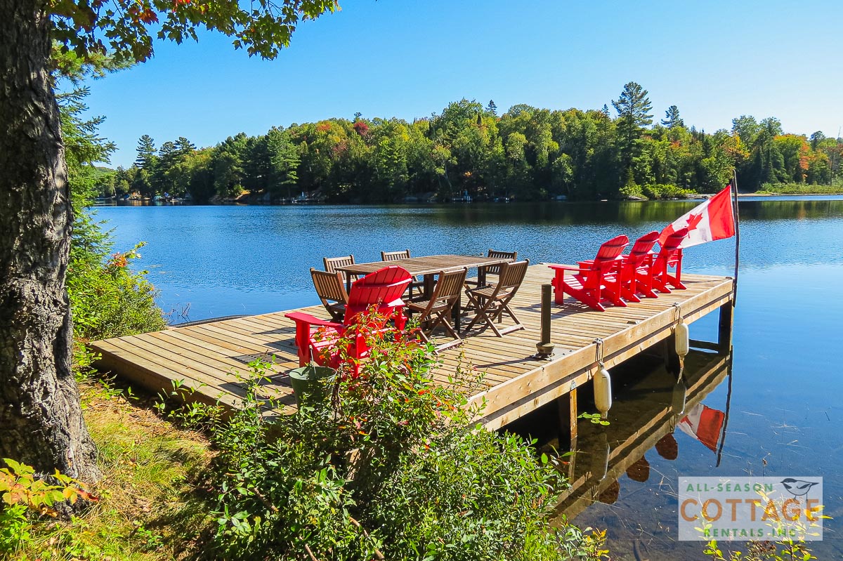 Dock with outdoor dining table