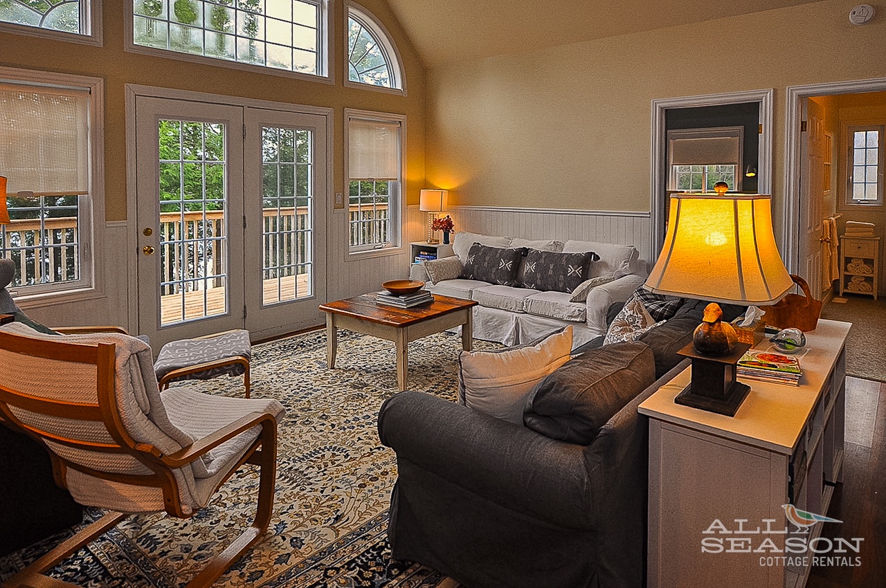 Whip-poor-will-Main floor living room with walk-out to deck