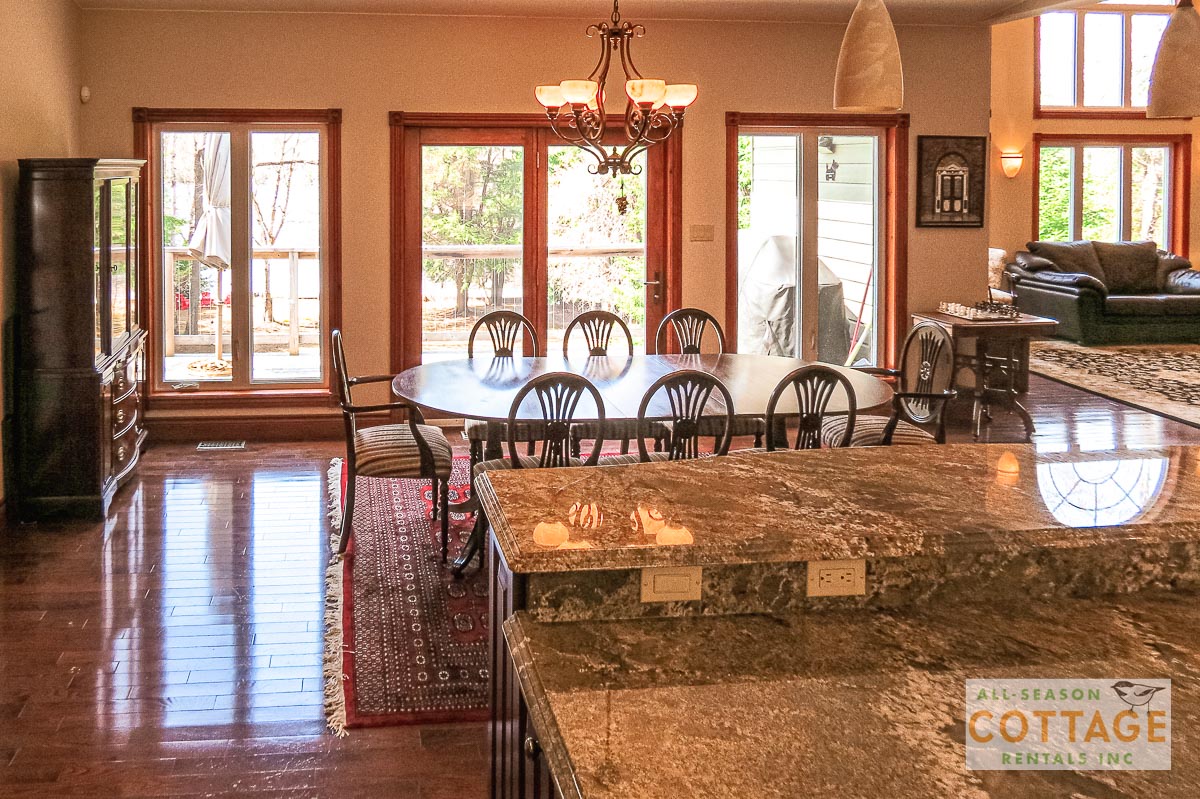 Kitchen island towards dining area