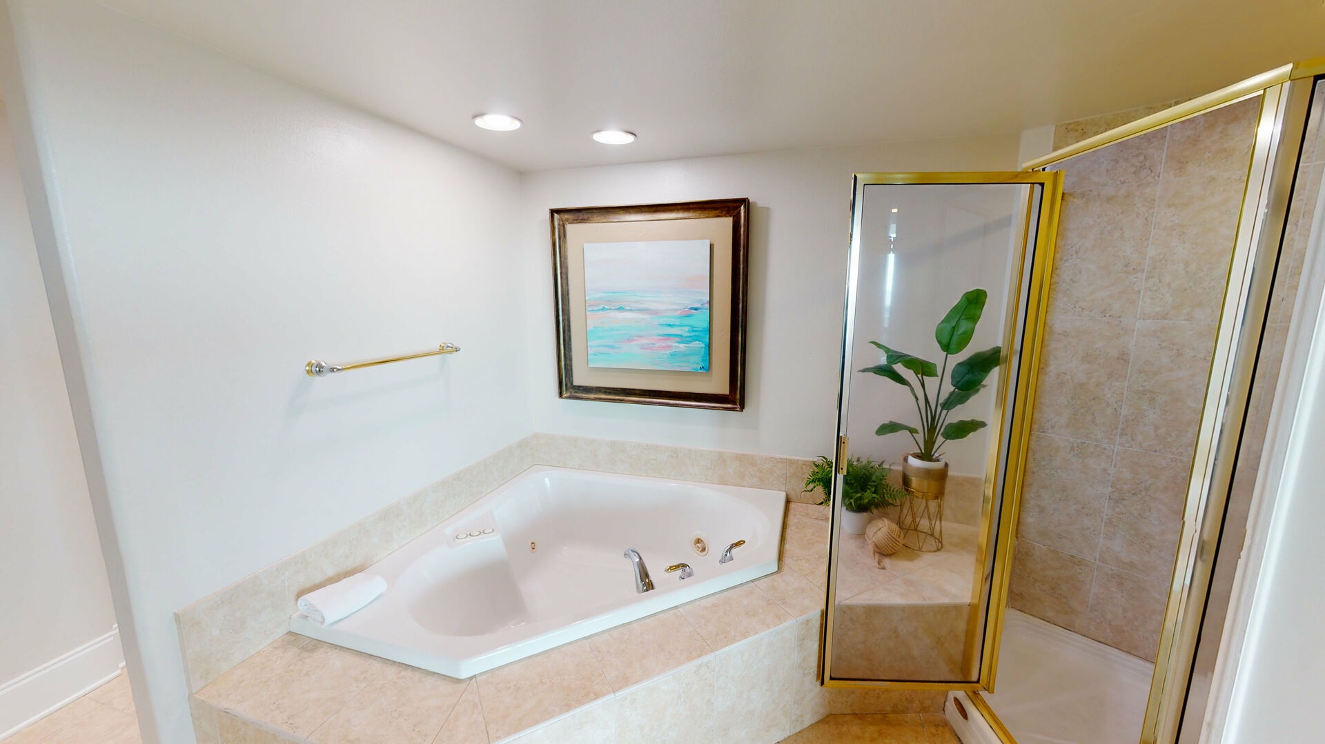 Luxury jetted tub in the master bathroom