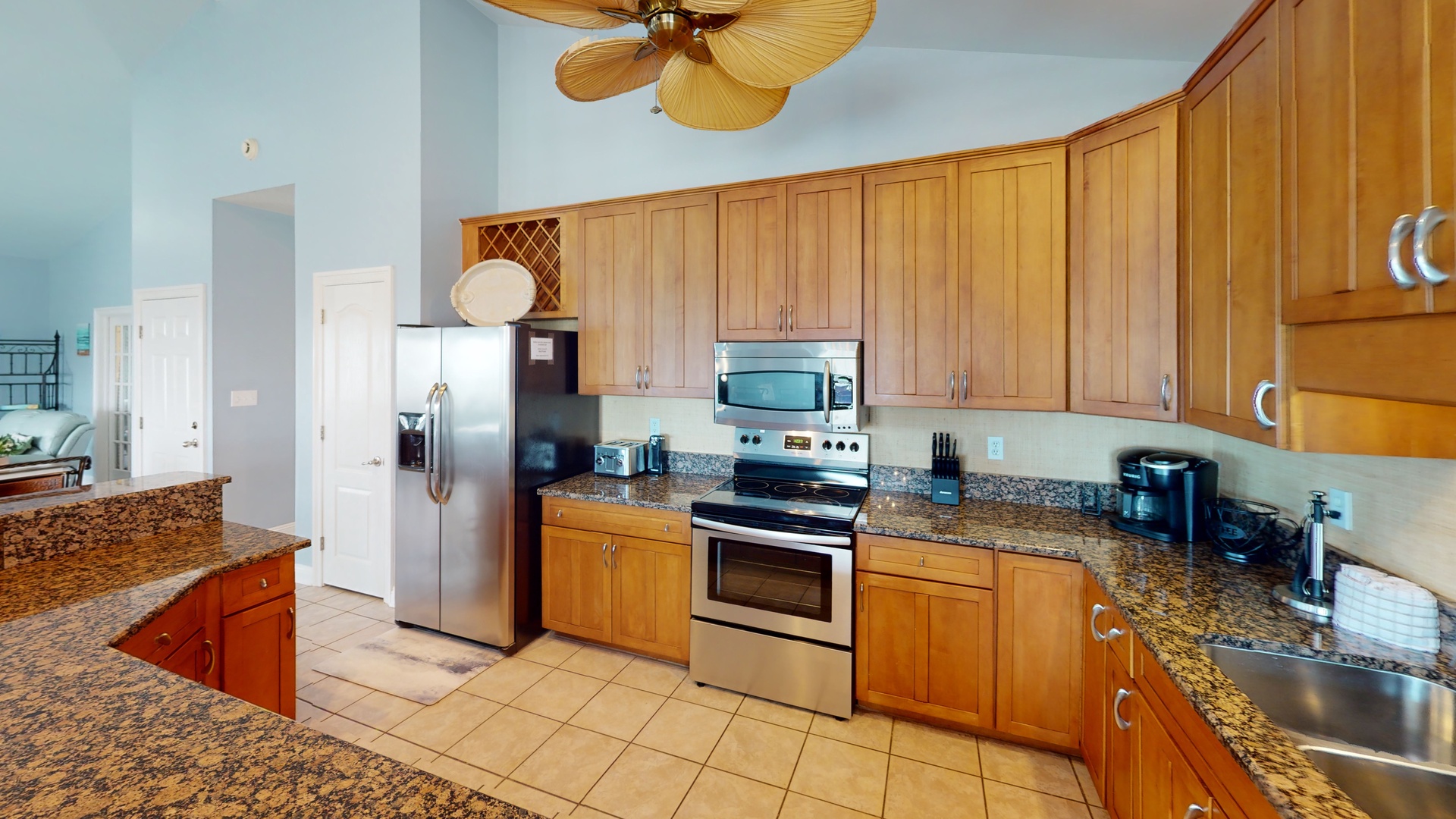 Stainless appliances and granite countertops