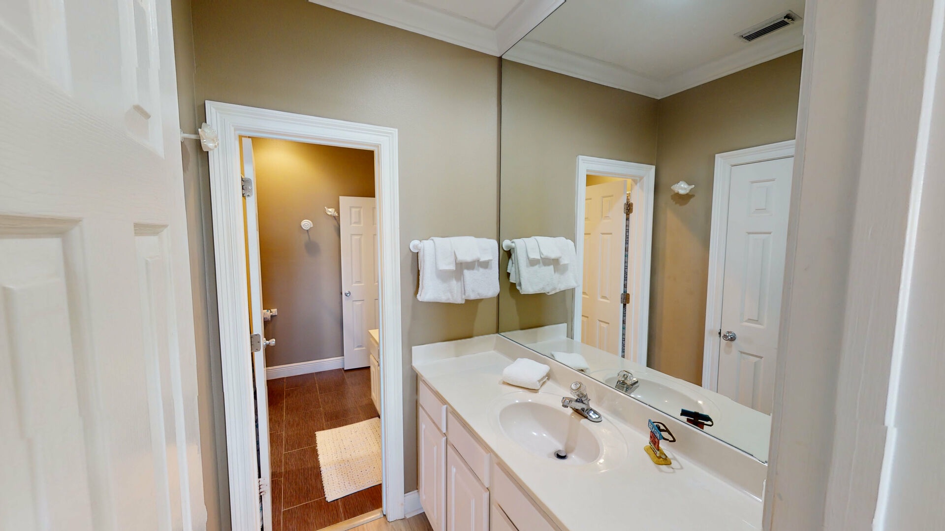 Private vanity for Bedroom 5, the tub/shower combo and toilet are shared