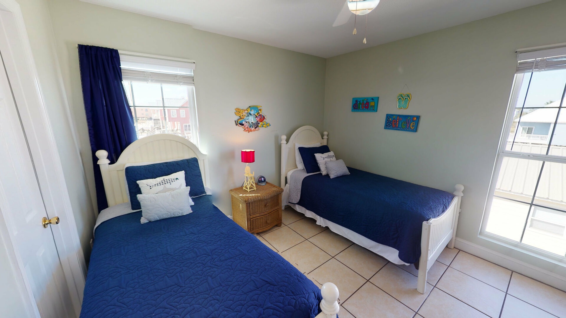 Bedroom #5 sleeps 2 in the twin beds located on the 2nd floor