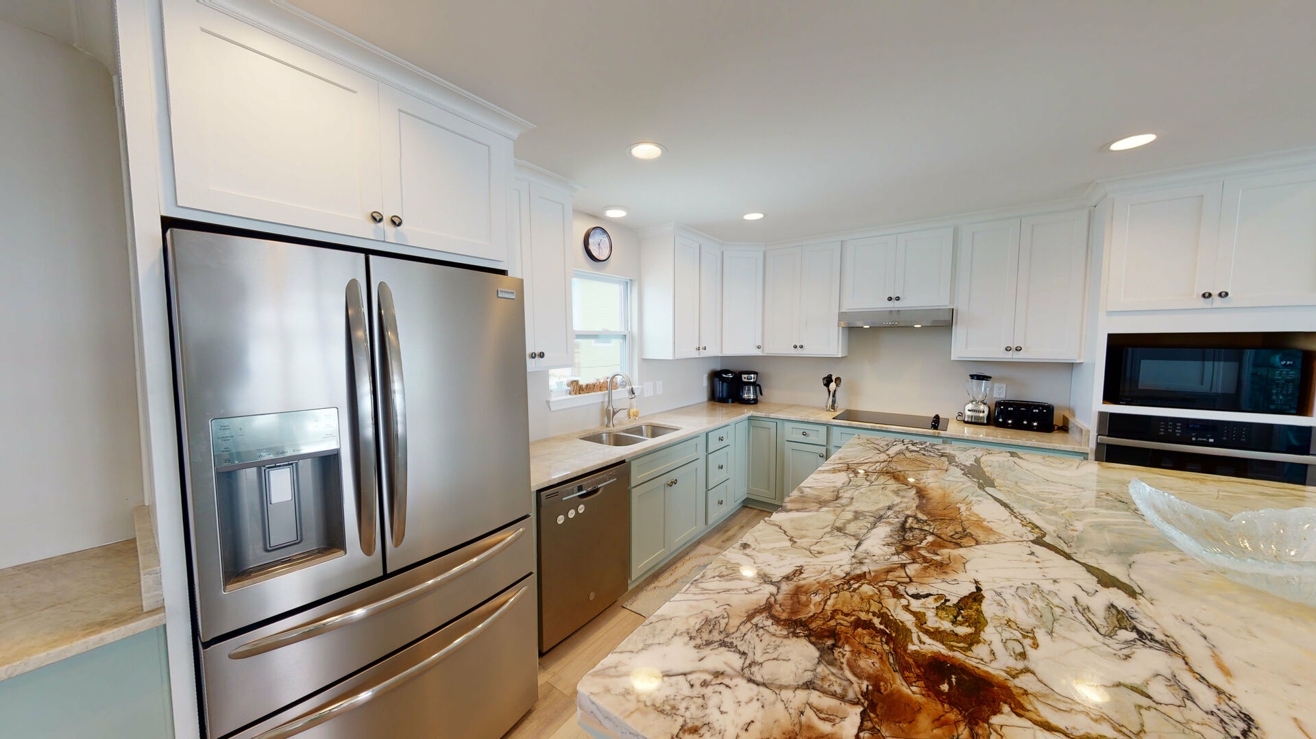 Gorgeous countertops and stainless appliances
