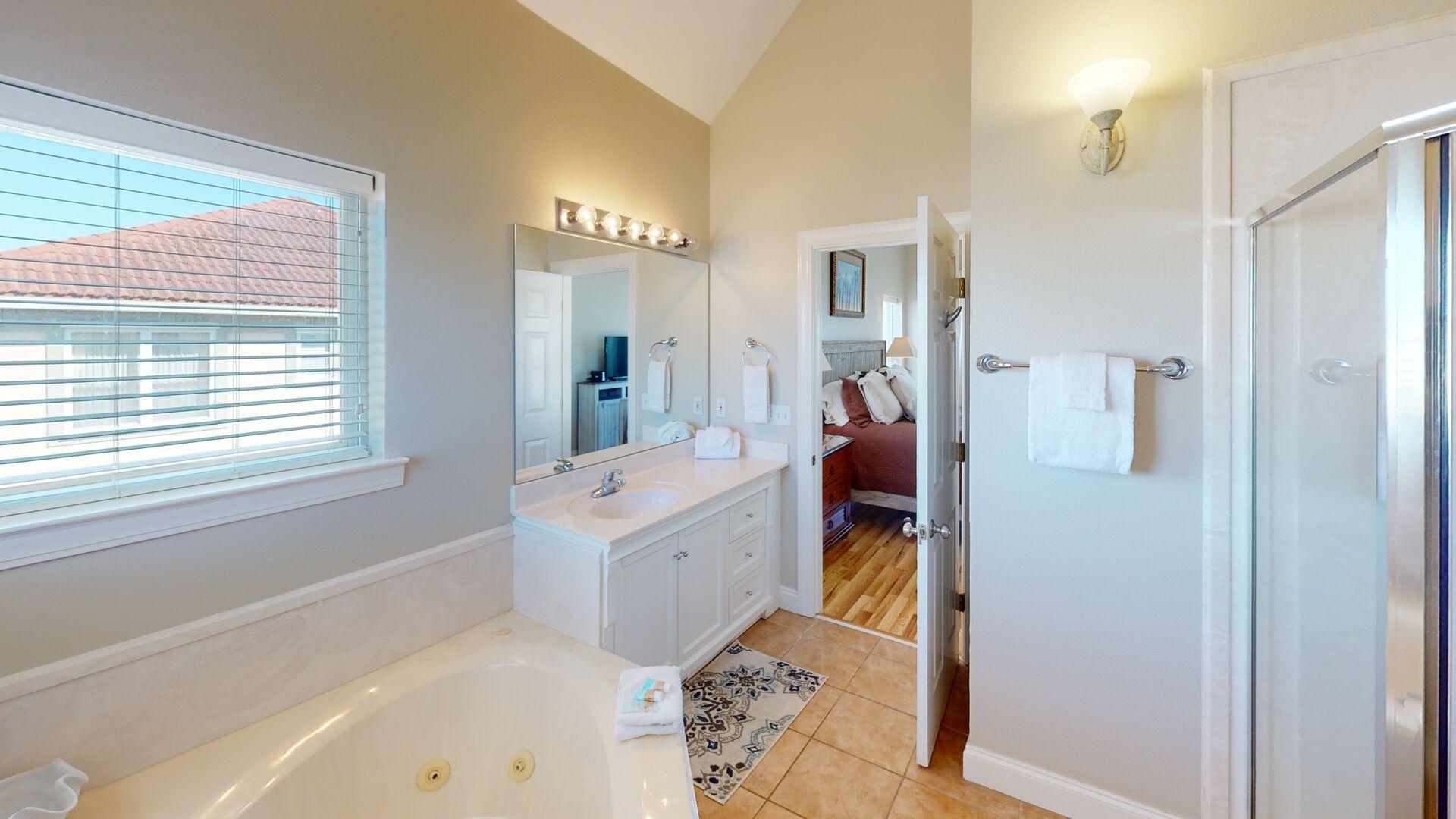 Private Master Bathroom with a walk-in shower