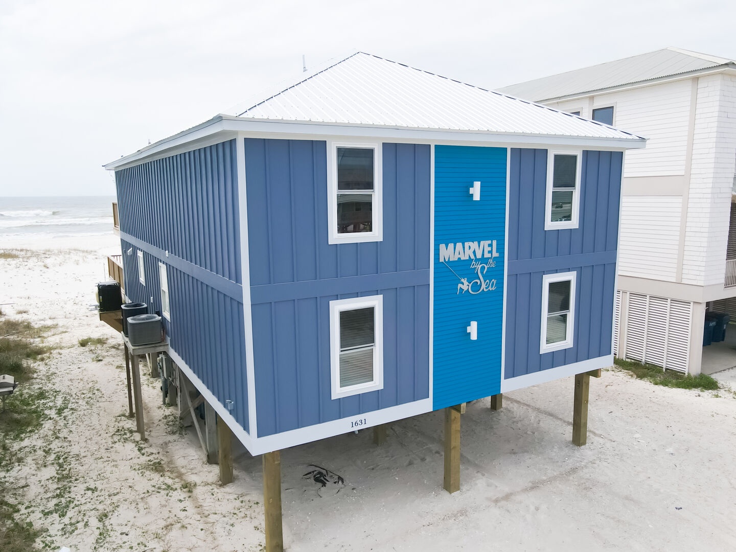 Beach Cabins by the Shore Shower Curtain