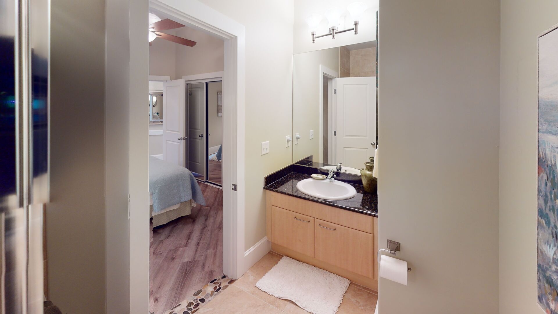 Bedroom 3 has a private bathroom with a walk-in shower