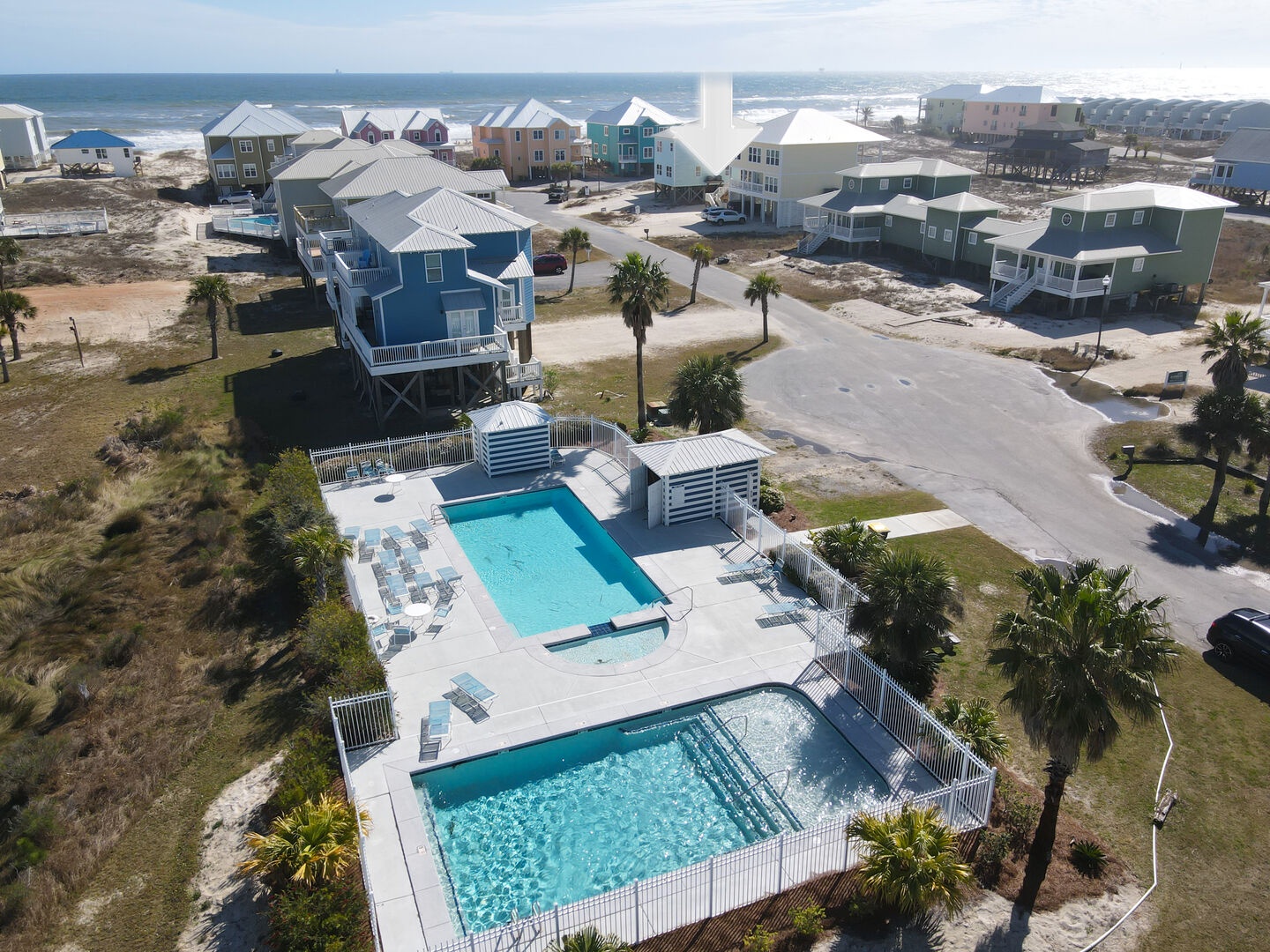Sand Crab E is a direct beachfront home and a short walk to the community pools