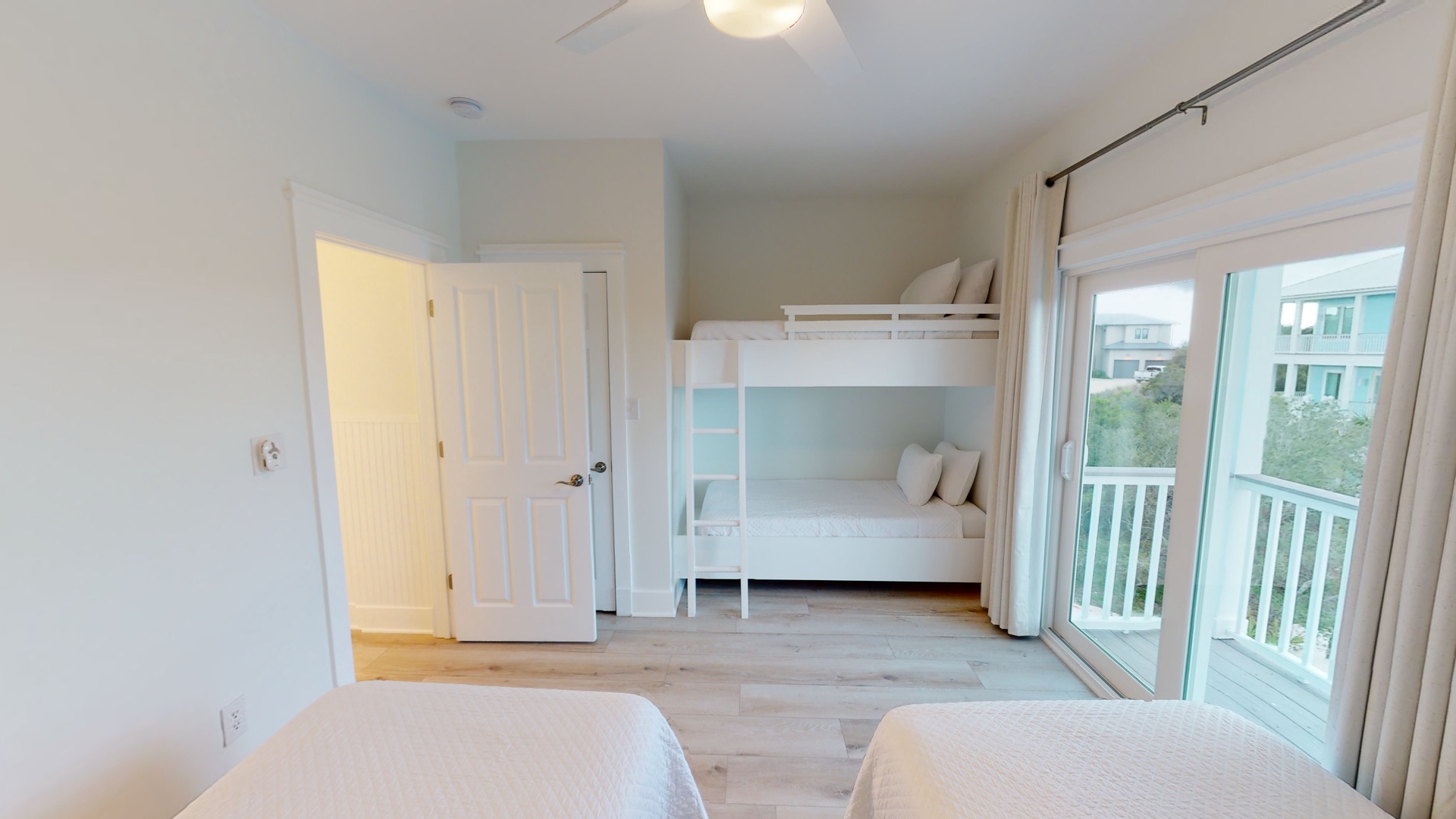 Bedroom 5 comes with 2 twin beds and twin built-in bunks