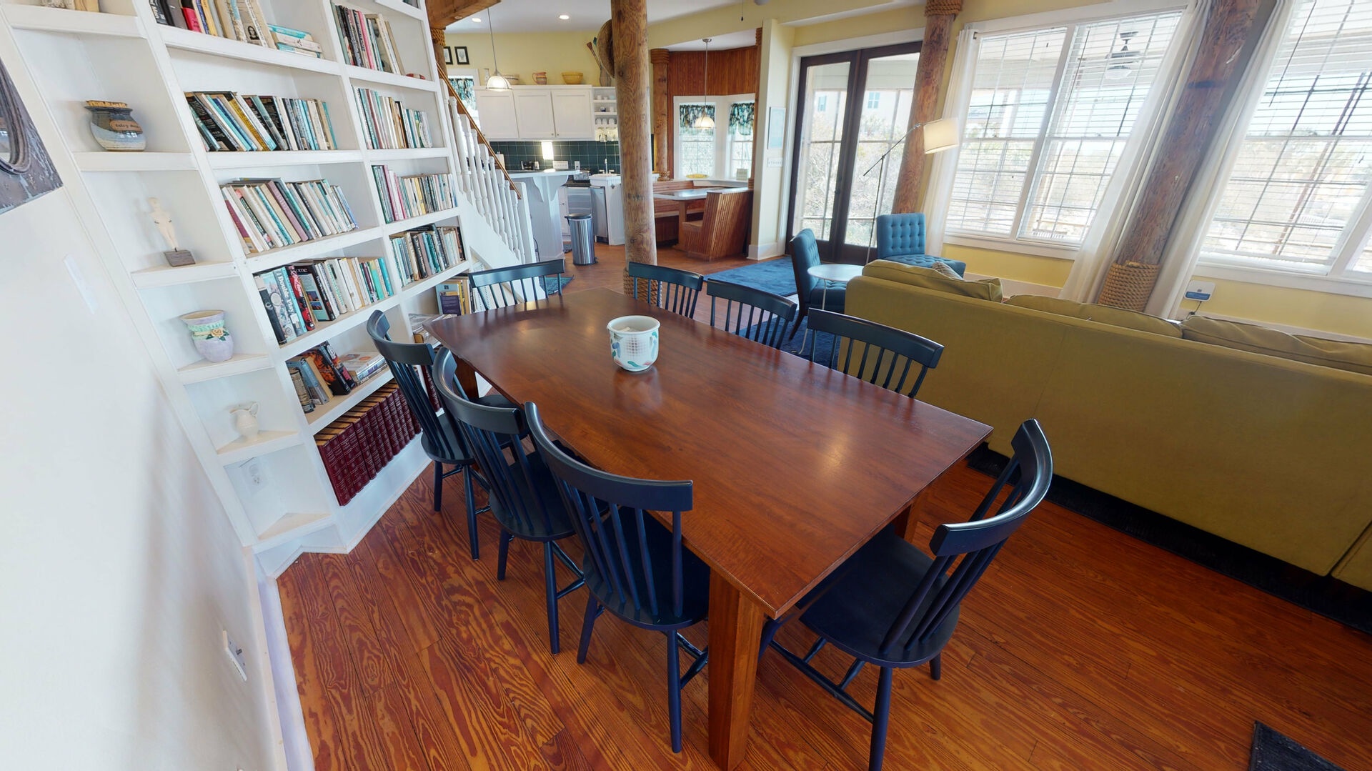 Open concept dining area with seating for 8