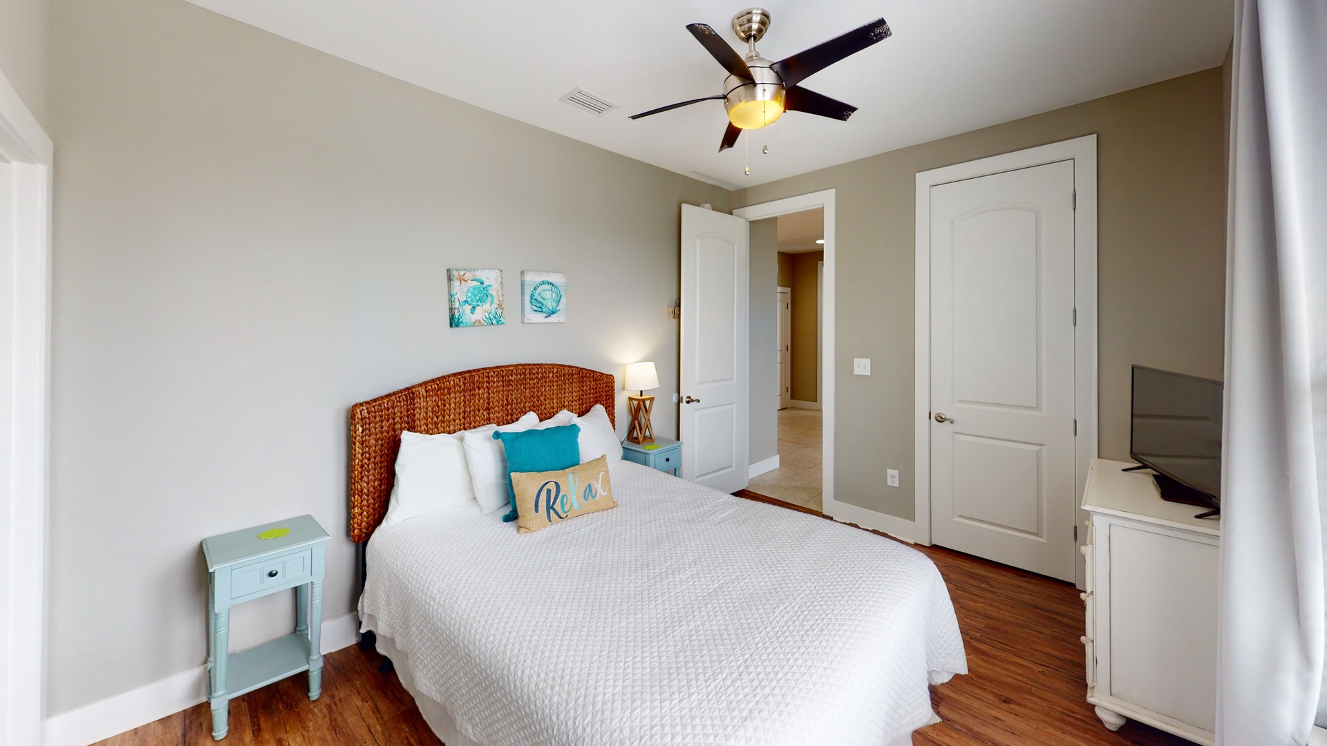 Bedroom 3 comes with a Queen bed and ceiling fan