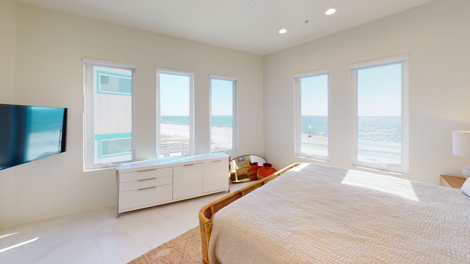 Bedroom 3 boasts gorgeous Gulf views, a TV and a private bathroom