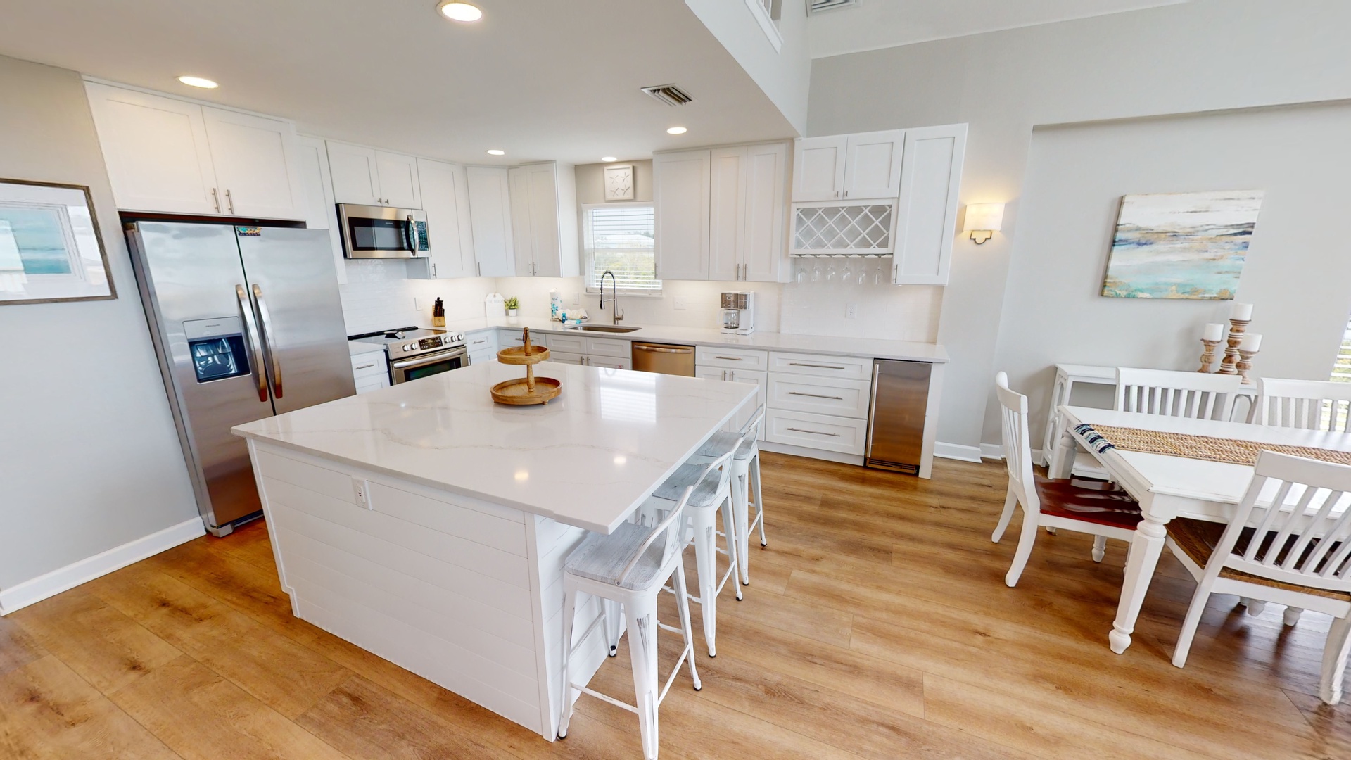 Gorgeous updated kitchen with additional seating at the island