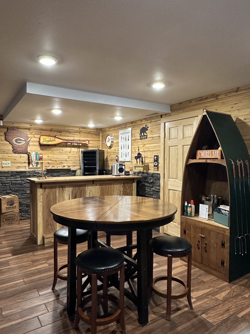 Your rustic kitchen awaits with warm wood accents and modern appliances for creating memorable meals together.