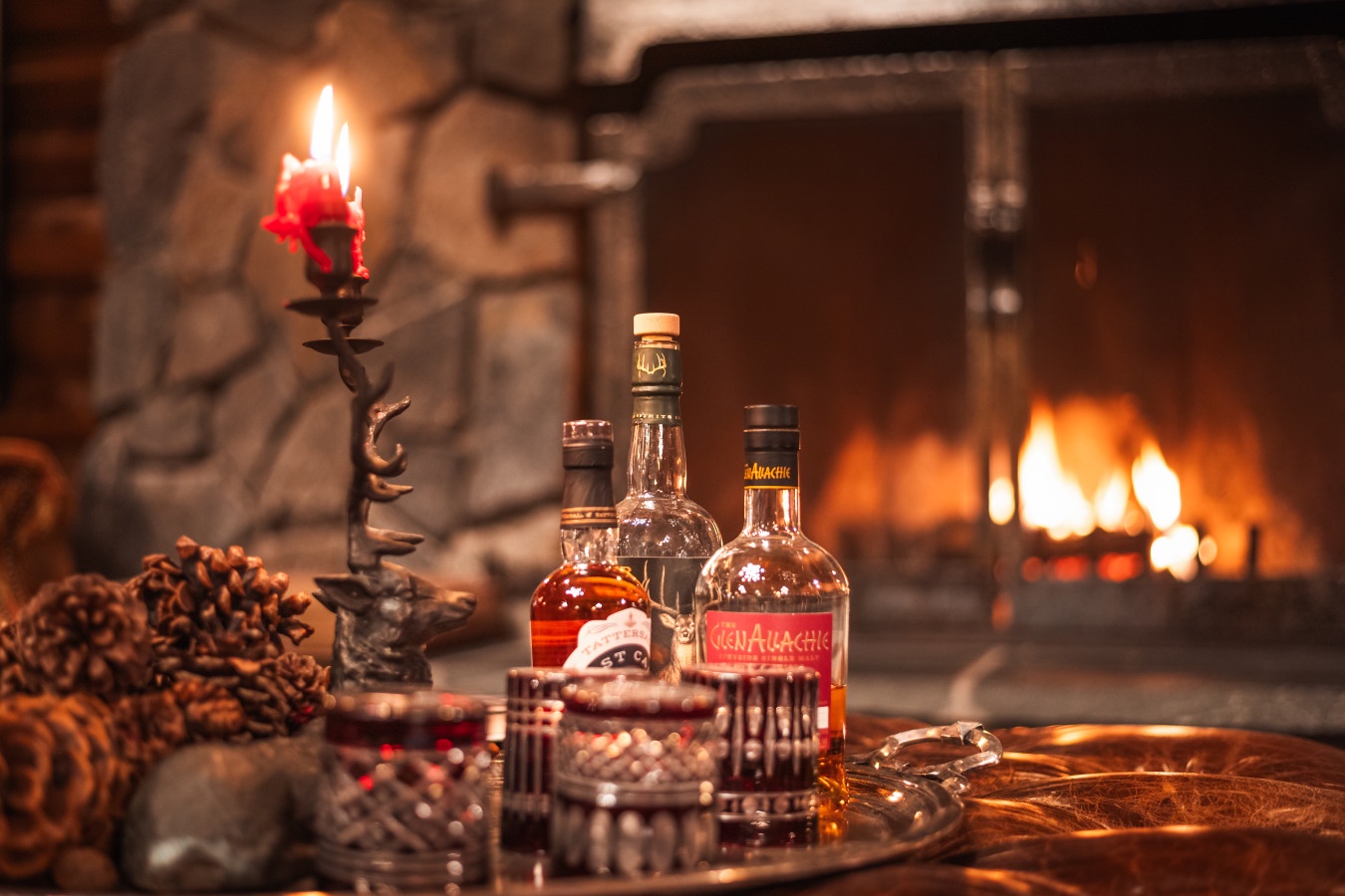 Warm up by the crackling fireplace with fine spirits and candlelight creating your perfect evening retreat.