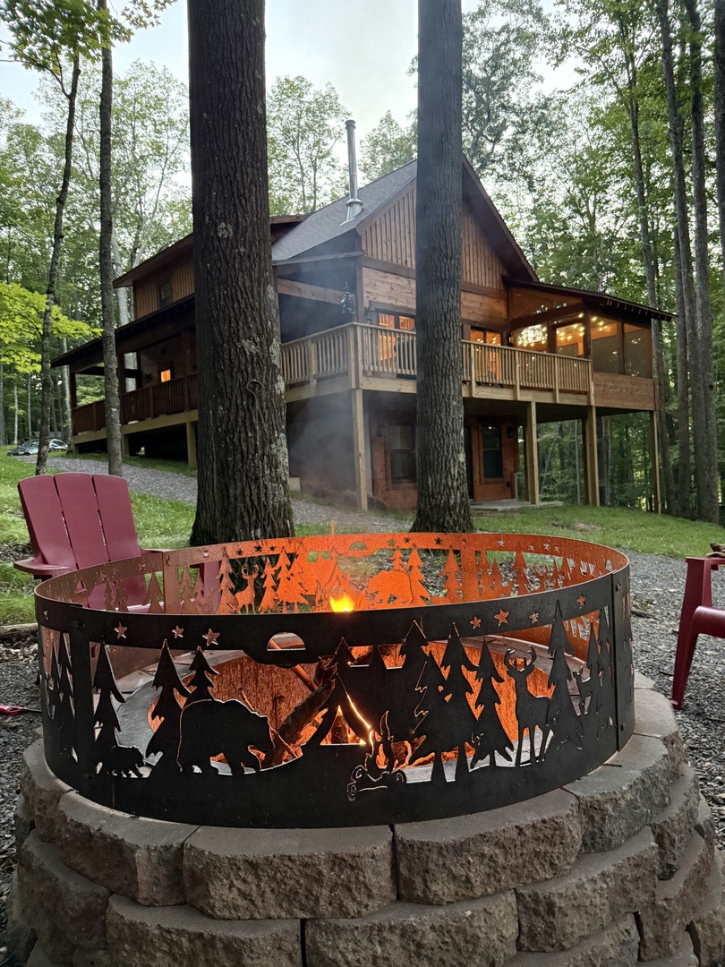 Gather around your private fire pit for cozy evenings under the stars, with comfortable seating and crackling flames creating perfect moments.