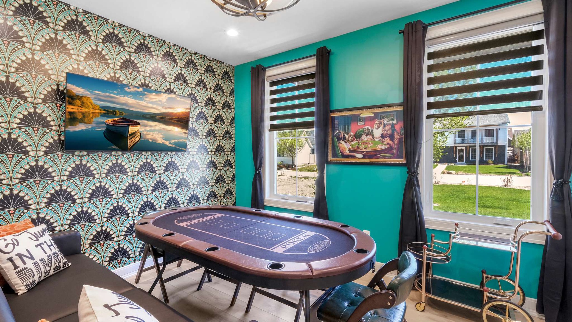 Your private game room awaits with a professional poker table where you can host memorable evenings with friends.