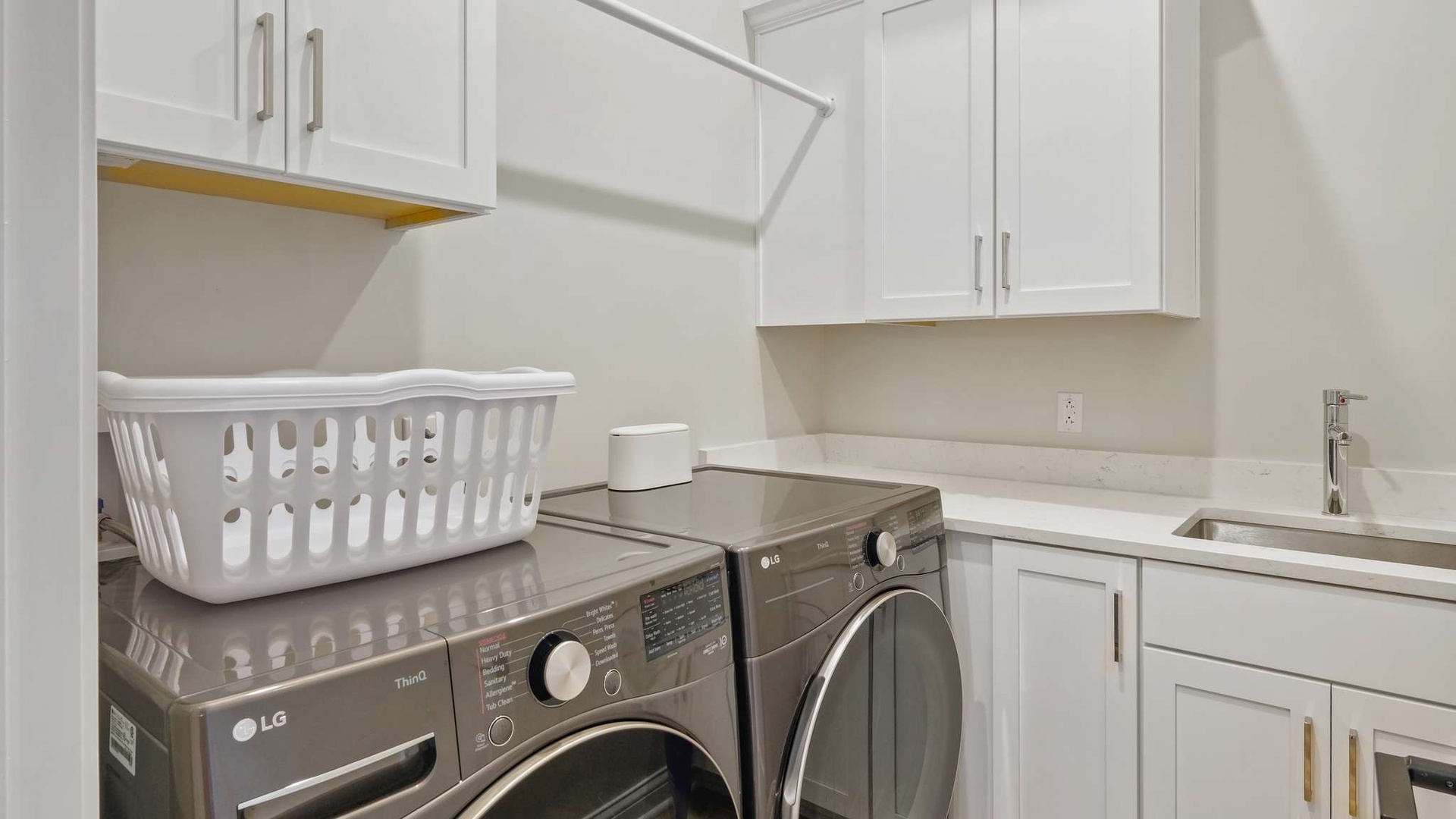 Your dedicated laundry room features modern appliances and ample storage, making extended stays effortless and comfortable.