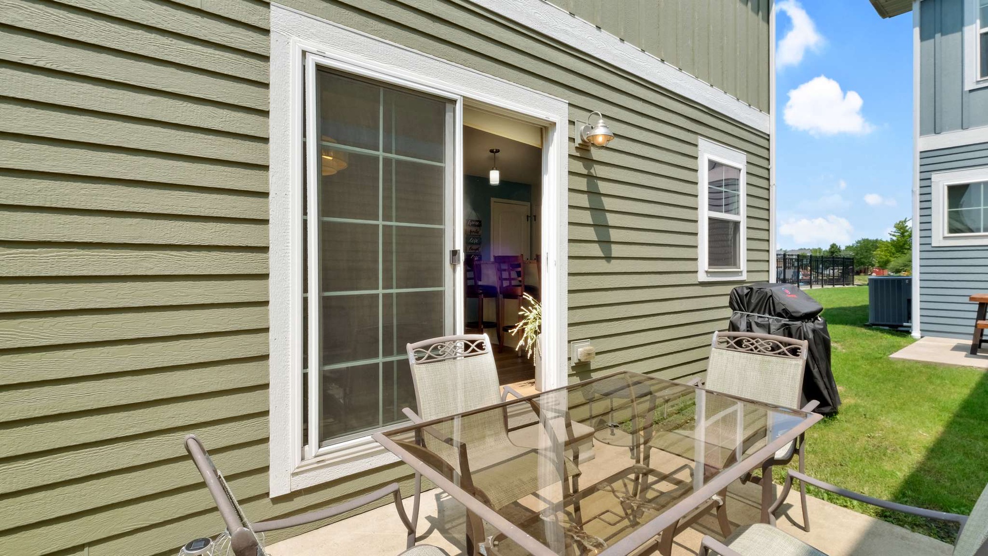 Your private patio offers the perfect spot to enjoy morning coffee or evening meals, complete with outdoor dining and BBQ for memorable gatherings.