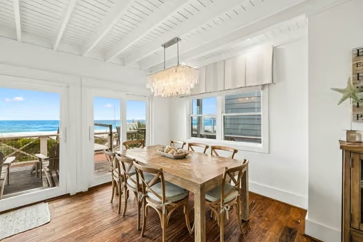 Watch the waves from your dining table—this bright, airy space brings the ocean right to your meals, with coastal breezes and stunning views through every window.