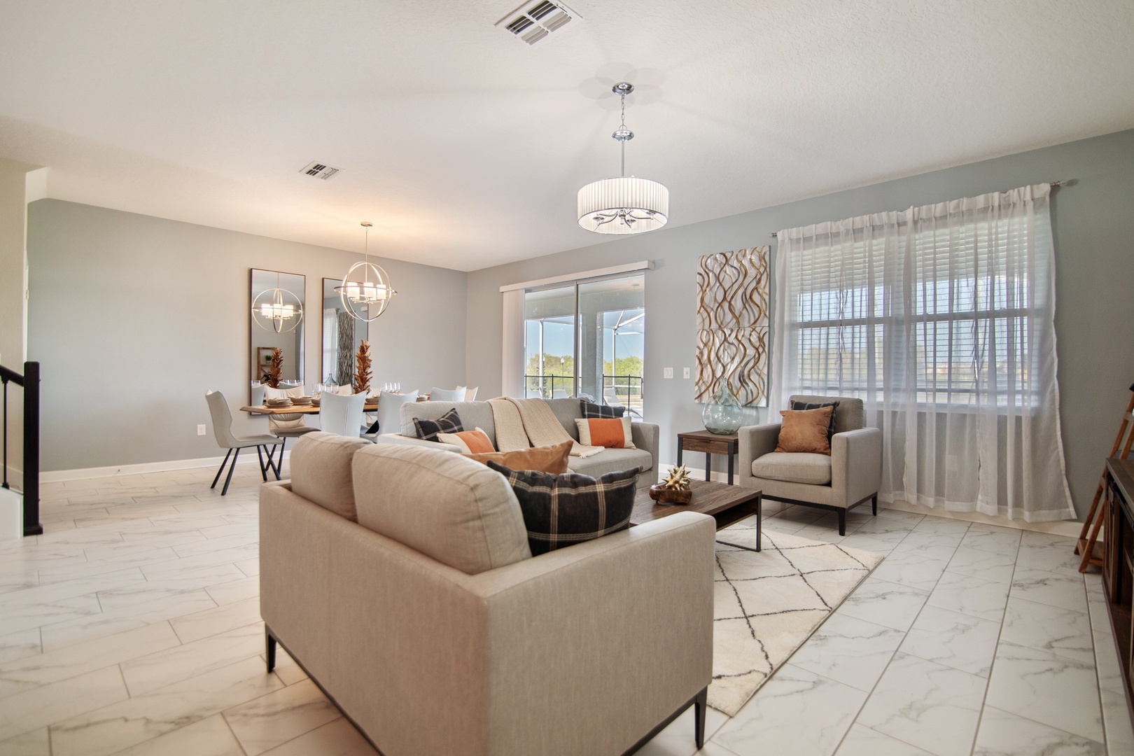 Living Room and Dining Room