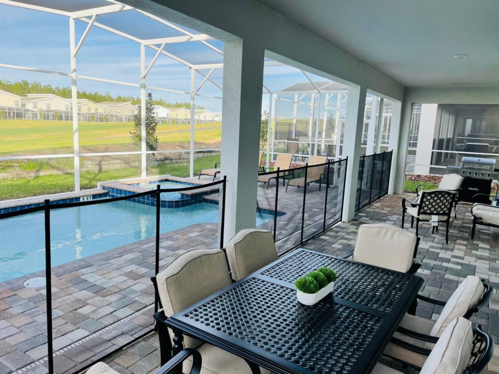 Patio dining table and Pool