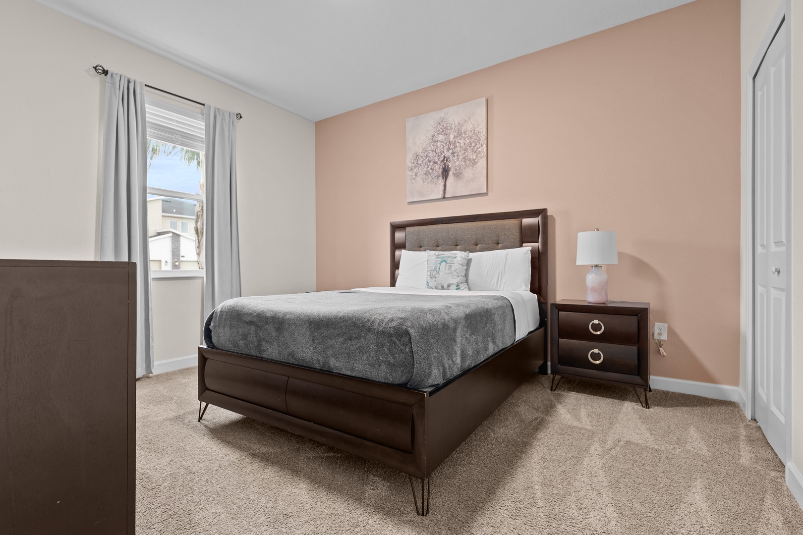 Sink into your plush bed with soft linens and wake up to natural light streaming through your private window.