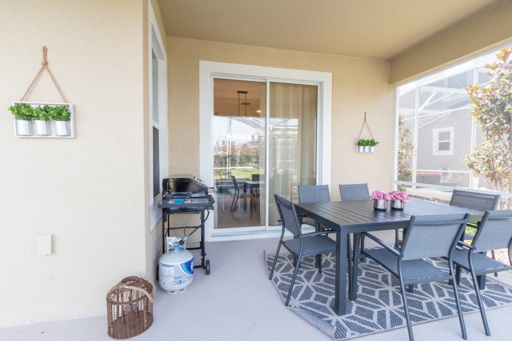 Patio dining table and Grill