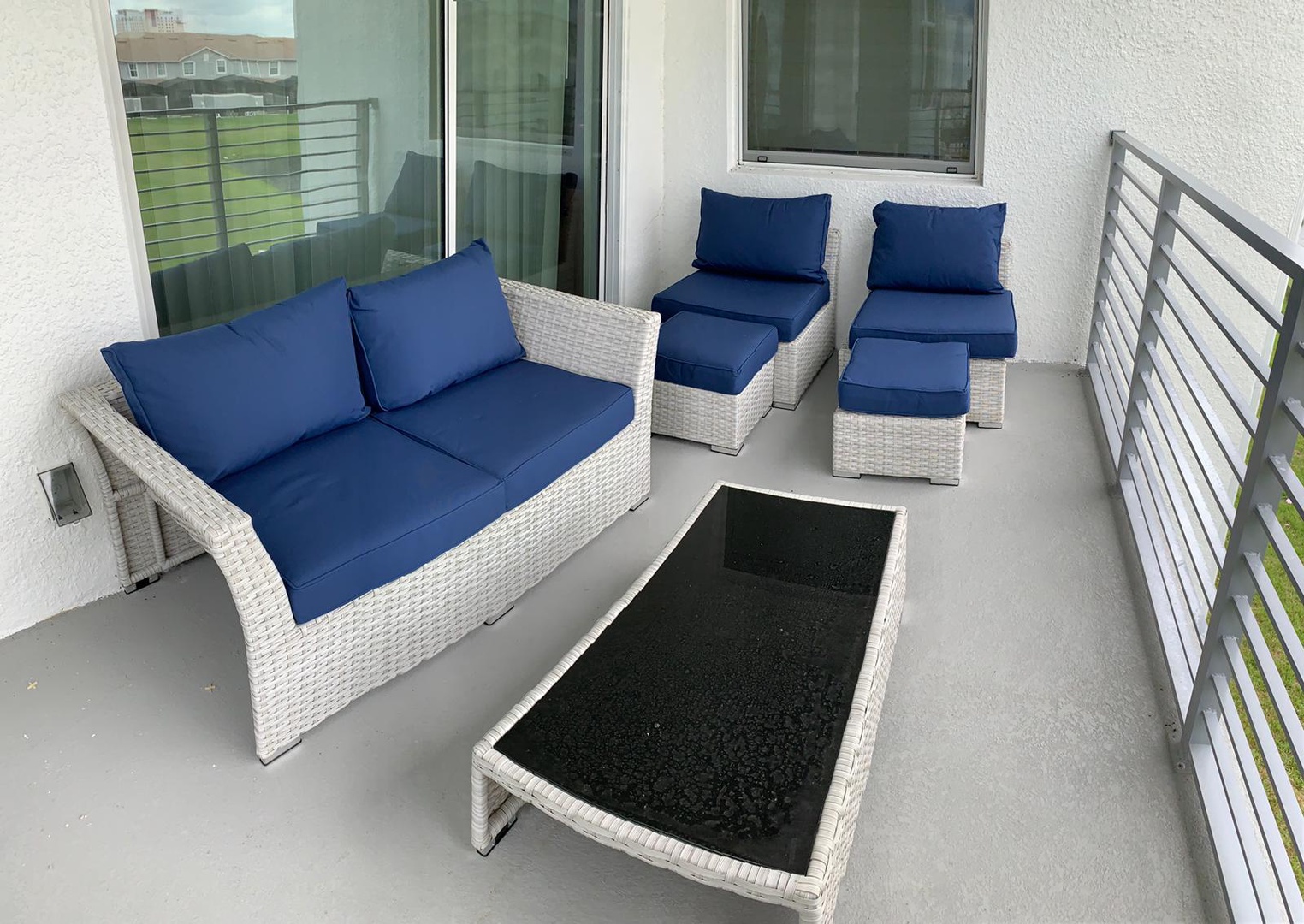 balcony with furniture