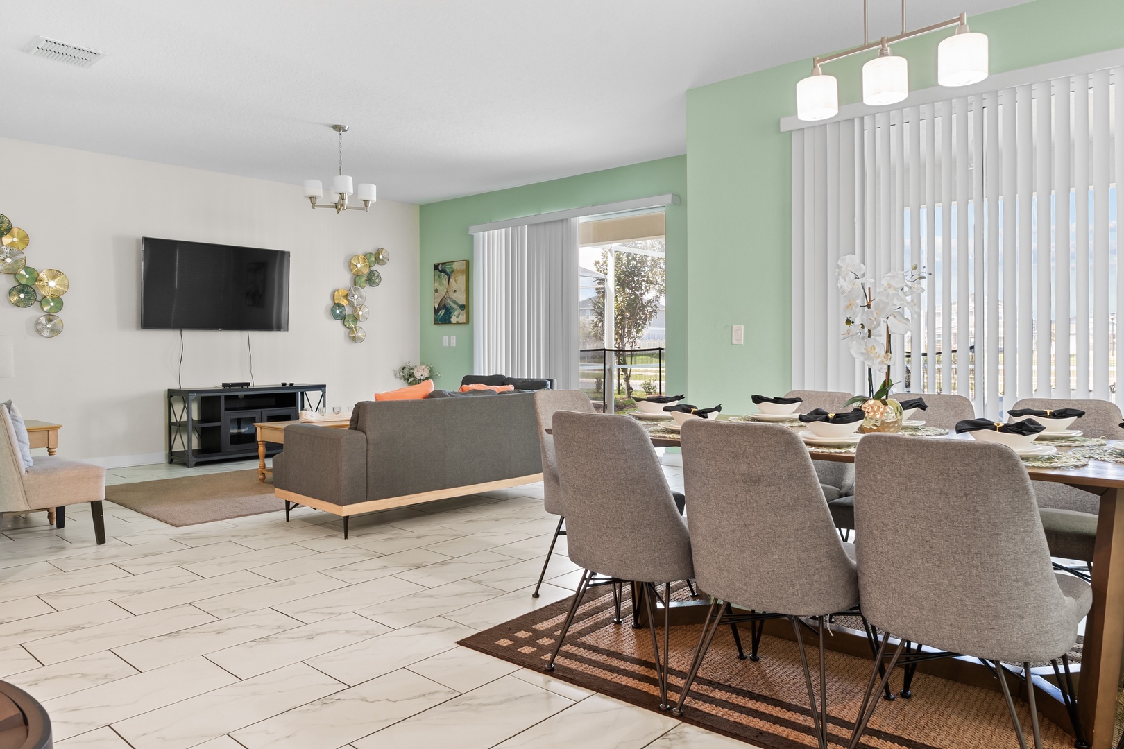 Your open-plan living space combines modern comfort with stylish design, featuring cozy seating and elegant dining for memorable meals together.