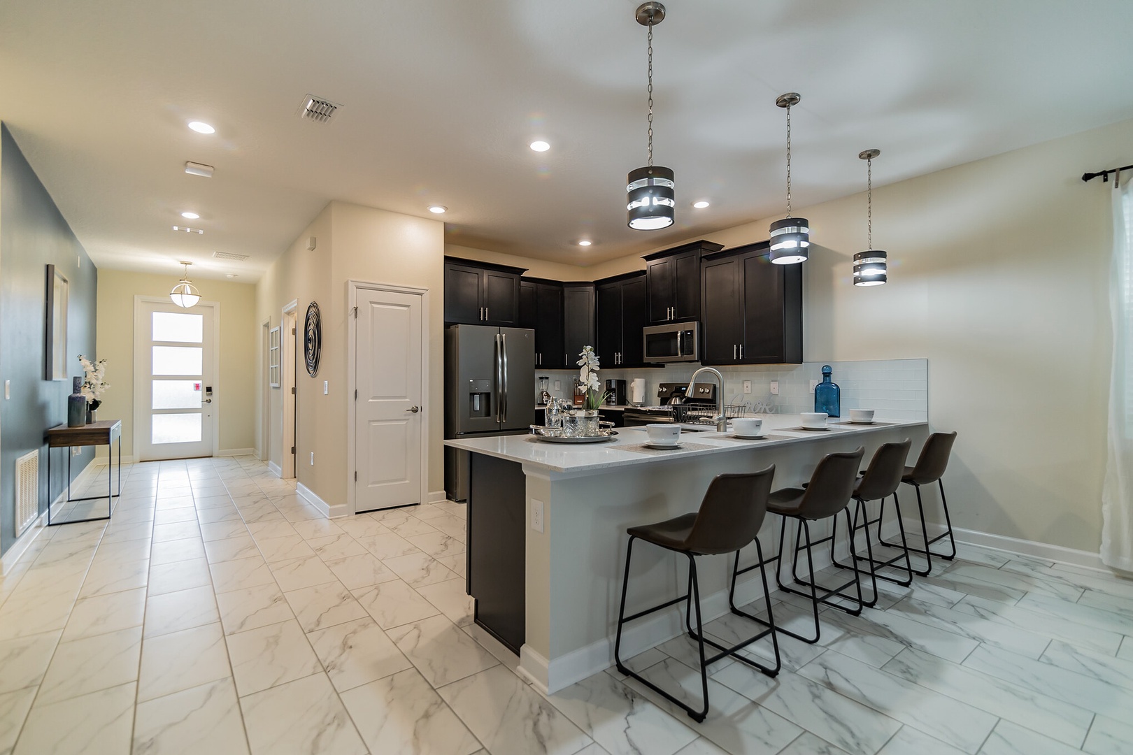 kitchen with breakfast top area