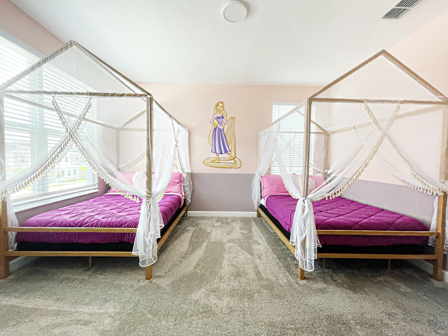 Room #1  Full bed x 2 Princess theme